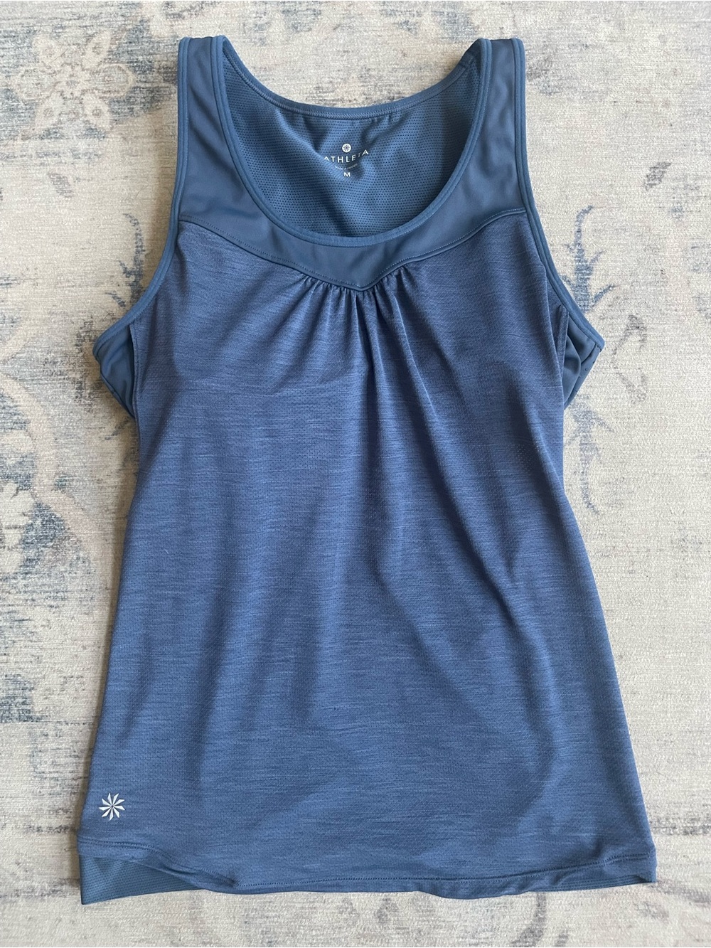 Athleta Gel Mesh Supercharged 2-in-1 Tank Built-In Bra Blue M